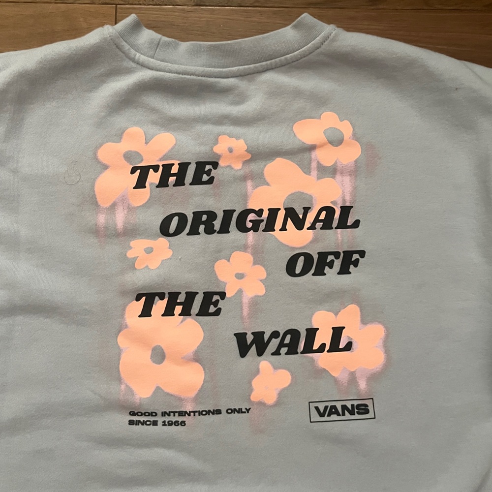 Retro Vans Sweatshirt with Peach Floral Design